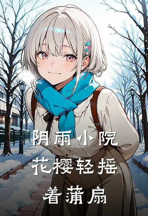 阴雨小院花樱轻摇着蒲扇